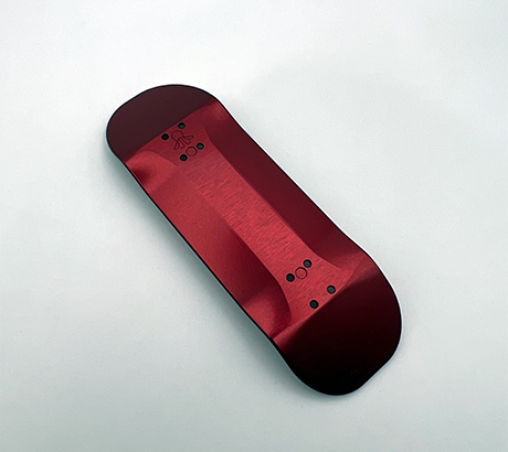 Bottom View of Solid Ollie Polished Finish in Cuation Red