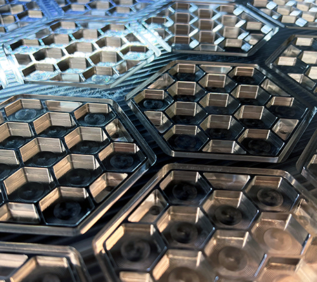 Hexa Honeycomb Coaster in machined state