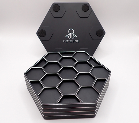 Hexa Honeycomb Coaster in Stealth Black
