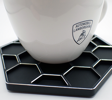 Hexa Honeycomb Coaster in Stealth Black